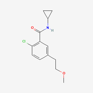 molecular formula C13H16ClNO2 B13846941 2-chloro-N-cyclopropyl-5-(2-methoxyethyl)benzamide 