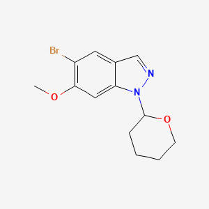 molecular formula C13H15BrN2O2 B1384698 5-溴-6-甲氧基-1-(四氢-2H-吡喃-2-基)-1H-吲唑 CAS No. 1613504-83-8