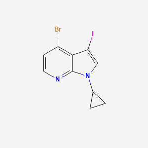molecular formula C10H8BrIN2 B1384700 4-溴-1-环丙基-3-碘-1H-吡咯并[2,3-b]吡啶 CAS No. 2358751-63-8
