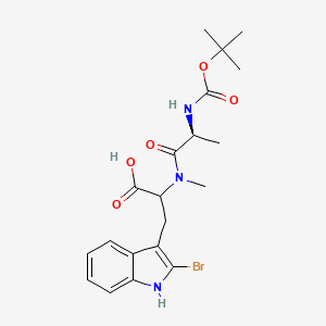 molecular formula C20H26BrN3O5 B13847111 N-[(1,1-Dimethylethoxy)carbonyl]-L-alanyl-2-bromo-N-methyl-D-tryptophan 