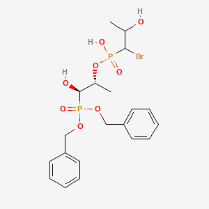 molecular formula C20H27BrO8P2 B13847143 (1R,2R)-1-(Bis(benzyloxy)phosphoryl)-1-hydroxypropan-2-yl Hydrogen (1-Bromo-2-hydroxypropyl)phosphonate 