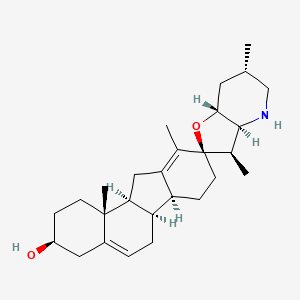 molecular formula C27H41NO2 B13847174 (3S,3'R,3'aS,6'S,6aR,6bS,7'aR,9R,11aS,11bR)-3',6',10,11b-tetramethylspiro[2,3,4,6,6a,6b,7,8,11,11a-decahydro-1H-benzo[a]fluorene-9,2'-3a,4,5,6,7,7a-hexahydro-3H-furo[3,2-b]pyridine]-3-ol 