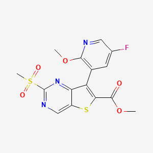 molecular formula C15H12FN3O5S2 B13847215 Methyl 7-(5-fluoro-2-methoxypyridin-3-yl)-2-methylsulfonylthieno[3,2-d]pyrimidine-6-carboxylate 