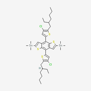 molecular formula C40H56Cl2S4Sn2 B1384723 (4,8-Bis(4-chloro-5-(2-ethylhexyl)thiophen-2-yl)benzo[1,2-b:4,5-b']dithiophene-2,6-diyl)bis(trimethylstannane) CAS No. 2239295-69-1