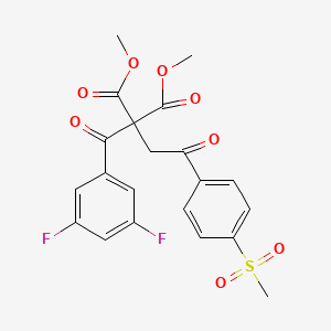 molecular formula C21H18F2O8S B1384741 Dimethyl 2-(3,5-difluorobenzoyl)-2-{2-[4-(methylsulfonyl)phenyl]-2-oxoethyl}malonate CAS No. 1048912-57-7