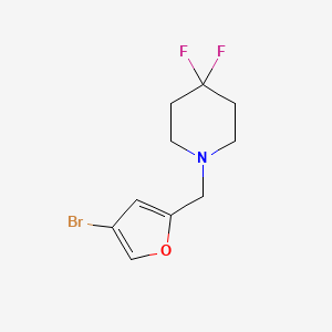 molecular formula C10H12BrF2NO B1384753 1-((4-溴呋喃-2-基)甲基)-4,4-二氟哌啶 CAS No. 1851684-32-6