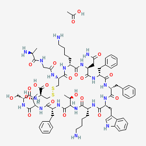 H-Ala-Gly-Cys(1)-D-Lys-Asn-D-Phe-D-Phe-D-Trp-D-Lys-DL-Thr-D-Phe-DL-Thr-D-Ser-D-Cys(1)-OH.CH3CO2H