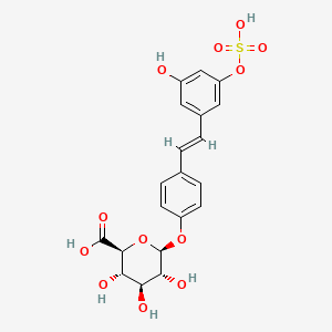 (2S,3S,4S,5R,6S)-3,4,5-trihydroxy-6-(4-((E)-3-hydroxy-5-(sulfooxy)styryl)phenoxy)tetrahydro-2H-pyran-2-carboxylic acid