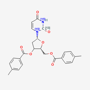 molecular formula C25H24N2O7 B13847658 2'-Deoxy-3',5'-di-O-p-toluoyl Uridine-13C,15N2 