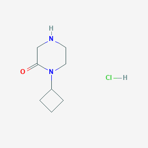 molecular formula C8H15ClN2O B13847660 1-Cyclobutylpiperazin-2-one;hydrochloride 