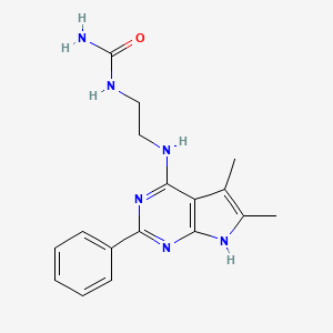 molecular formula C17H20N6O B13847661 2-[(5,6-dimethyl-2-phenyl-7H-pyrrolo[2,3-d]pyrimidin-4-yl)amino]ethylurea 