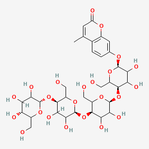 molecular formula C34H48O23 B13847664 7-[(2S,5R)-5-[(2S,5R)-5-[(2S,5R)-3,4-dihydroxy-6-(hydroxymethyl)-5-[(2S,5R)-3,4,5-trihydroxy-6-(hydroxymethyl)oxan-2-yl]oxyoxan-2-yl]oxy-3,4-dihydroxy-6-(hydroxymethyl)oxan-2-yl]oxy-3,4-dihydroxy-6-(hydroxymethyl)oxan-2-yl]oxy-4-methylchromen-2-one 