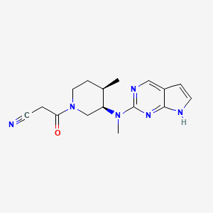 N-Methyl-N-(3R,4R)-1-cyanoacetyl-4-methylpiperidin-3-yl-7-deazapurine-2-amine