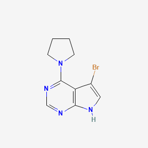 molecular formula C10H11BrN4 B13847693 5-bromo-4-pyrrolidin-1-yl-7H-pyrrolo[2,3-d]pyrimidine 