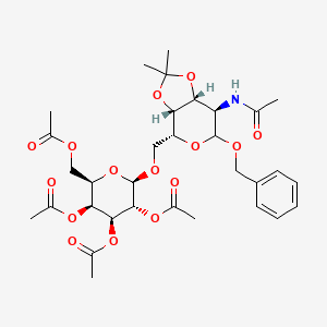 molecular formula C32H43NO15 B1384772 2-(乙酰氨基)-1-O-苄基-2-脱氧-3,4-O-异丙基亚烷基-6-O-(2,3,4,6-四-O-乙酰-β-D-半乳吡喃糖基)-D-半乳吡喃糖苷 CAS No. 352273-66-6