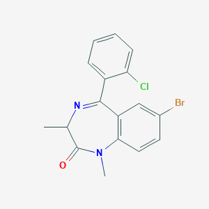 molecular formula C17H14BrClN2O B138478 7-Bromo-5-(o-chlorophenyl)-1,3-dimethyl-1,2-dihydro-3H-1,4-benzodiazepin-2-one CAS No. 129178-92-3