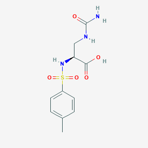 molecular formula C11H15N3O5S B13847842 beta-Ureido-L-alpha-tosylaminopropionic Acid 