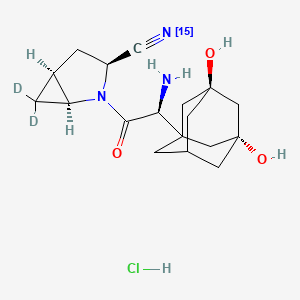 molecular formula C18H26ClN3O3 B13847856 HydroxySaxagliptin-15N,D2Hydrochloride 