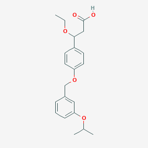 molecular formula C21H26O5 B13847872 3-Ethoxy-3-[4-[(3-propan-2-yloxyphenyl)methoxy]phenyl]propanoic acid 