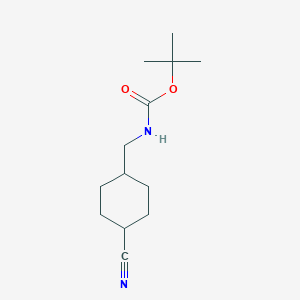 molecular formula C13H22N2O2 B1384792 反式-4-N-Boc-氨基甲基-环己烷甲腈 CAS No. 473923-79-4