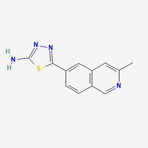 molecular formula C12H10N4S B13847954 5-(3-Methylisoquinolin-6-yl)-1,3,4-thiadiazol-2-amine 