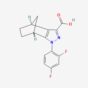 molecular formula C15H12F2N2O2 B13847989 Des-(3-amide-N-(tert-butyl)) Tedalinab-3-carboxylic Acid (Racemic Mixture) 