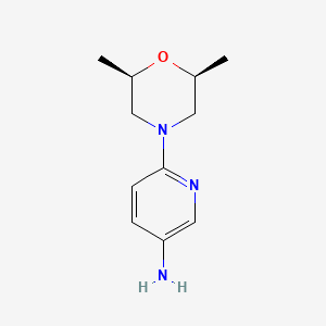 molecular formula C11H17N3O B1384804 6-((2S,6R)-2,6-二甲基吗啉基)吡啶-3-胺 CAS No. 956699-06-2