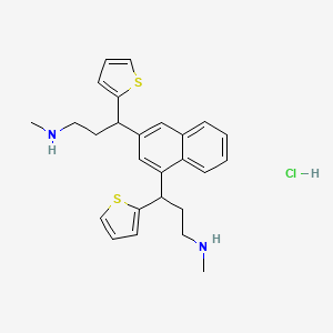 molecular formula C26H31ClN2S2 B13848211 3,3'-(Naphthalene-1,3-diyl)bis(N-methyl-3-(thiophen-2-yl)propan-1-amine) dihydrochloride 