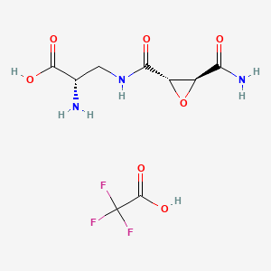 molecular formula C9H12F3N3O7 B13848255 N3-(L-trans-Carbamoyloxirane-2-carbonyl)-L-2,3-diaminopropanoicAcidTrifluoroacetate 