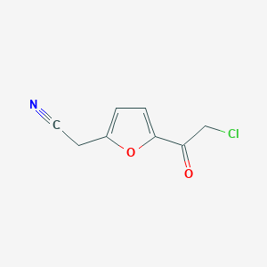 molecular formula C8H6ClNO2 B138483 2-Furanacetonitrile, 5-(chloroacetyl)- CAS No. 129596-27-6