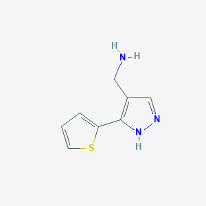molecular formula C8H9N3S B1384830 (5-Thien-2-YL-1H-pyrazol-4-YL)methylamine CAS No. 1107060-87-6