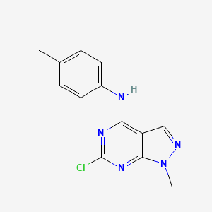 molecular formula C14H14ClN5 B1384843 6-chloro-N-(3,4-dimethylphenyl)-1-methyl-1H-pyrazolo[3,4-d]pyrimidin-4-amine CAS No. 1040662-77-8