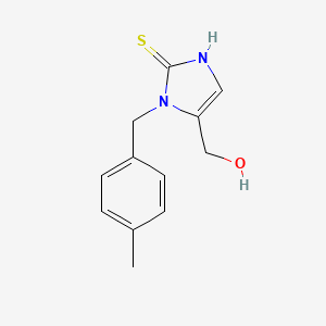 molecular formula C12H14N2OS B1384856 [2-mercapto-1-(4-methylbenzyl)-1H-imidazol-5-yl]methanol CAS No. 1082387-98-1
