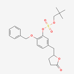 2,2-Dimethylpropyl [5-[(5-oxooxolan-2-yl)methyl]-2-phenylmethoxyphenyl] sulfate