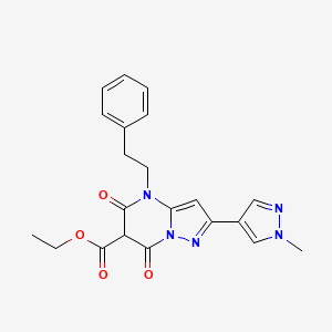 Ethyl 2-(1-methyl-1H-pyrazol-4-yl)-5,7-dioxo-4-phenethyl-4,5,6,7-tetrahydropyrazolo[1,5-a]pyrimidine-6-carboxylate