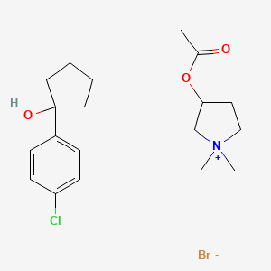 1-(4-Chlorophenyl)cyclopentan-1-ol;(1,1-dimethylpyrrolidin-1-ium-3-yl) acetate;bromide