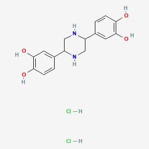 molecular formula C16H20Cl2N2O4 B13848834 4,4'-(Piperazine-2,5-diyl)bis(benzene-1,2-diol) Dihydrochloride 