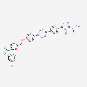 molecular formula C33H36Cl3N5O4 B13848838 2-Butan-2-yl-4-[4-[4-[4-[[2-(chloromethyl)-2-(2,4-dichlorophenyl)-1,3-dioxolan-4-yl]methoxy]phenyl]piperazin-1-yl]phenyl]-1,2,4-triazol-3-one 