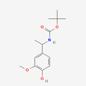 molecular formula C14H21NO4 B13848870 tert-Butyl (1-(4-hydroxy-3-methoxyphenyl)ethyl)carbamate 