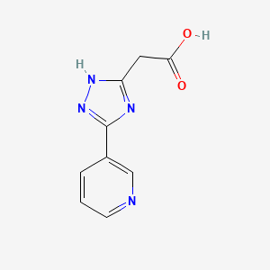 molecular formula C9H8N4O2 B1384892 (3-pyridin-3-yl-1H-1,2,4-triazol-5-yl)acetic acid CAS No. 933685-58-6