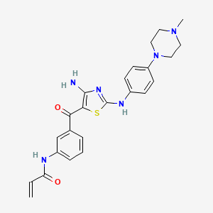 molecular formula C24H26N6O2S B13848958 N-[3-[4-amino-2-[4-(4-methylpiperazin-1-yl)anilino]-1,3-thiazole-5-carbonyl]phenyl]prop-2-enamide 