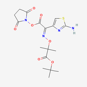 tert-Butyl (Z)-2-(((1-(2-aminothiazol-4-yl)-2-((2,5-dioxopyrrolidin-1-yl)oxy)-2-oxoethylidene)amino)oxy)-2-methylpropanoate