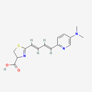 2-((1E,3E)-4-(5-(Dimethylamino)pyridin-2-yl)buta-1,3-dien-1-yl)-4,5-dihydrothiazole-4-carboxylic Acid