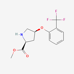 molecular formula C13H14F3NO3 B1384904 Methyl (2S,4S)-4-[2-(trifluoromethyl)phenoxy]-2-pyrrolidinecarboxylate CAS No. 1217853-18-3