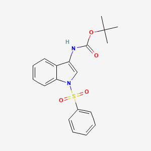 molecular formula C19H20N2O4S B1384909 3-(Tert-butoxycarbonylamino)-1-(phenylsulfonyl)indole CAS No. 1020722-07-9