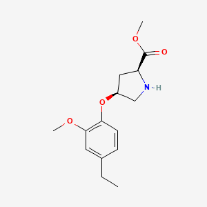 molecular formula C15H21NO4 B1384910 Methyl (2S,4S)-4-(4-ethyl-2-methoxyphenoxy)-2-pyrrolidinecarboxylate CAS No. 1217859-12-5