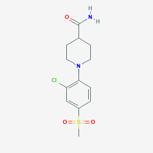 molecular formula C13H17ClN2O3S B1384912 1-[2-Chloro-4-(methylsulfonyl)phenyl]piperidine-4-carboxamide CAS No. 951625-07-3