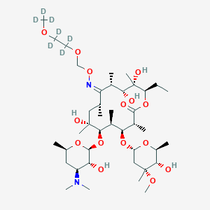 molecular formula C41H76N2O15 B13849142 (3R,4S,5S,6R,7R,9R,10Z,11S,12R,13S,14R)-6-[(2S,3R,4S,6R)-4-(dimethylamino)-3-hydroxy-6-methyloxan-2-yl]oxy-14-ethyl-7,12,13-trihydroxy-4-[(2R,4R,5S,6S)-5-hydroxy-4-methoxy-4,6-dimethyloxan-2-yl]oxy-3,5,7,9,11,13-hexamethyl-10-[[1,1,2,2-tetradeuterio-2-(trideuteriomethoxy)ethoxy]methoxyimino]-oxacyclotetradecan-2-one 