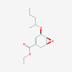 molecular formula C14H22O4 B13849156 (1S, 5R, 6S)-5-(1-n-Propylethoxy)-7-oxabicyclo[4.1.0]hept-3-ene-3-carboxylic Acid Ethyl Ester (Mixture of Diastereomers) 