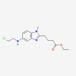 molecular formula C16H22ClN3O2 B13849260 4-(5-((2-Chloroethyl)amino)-1-methyl-1H-benzo[d]imidazol-2-yl)butanoic Acid Ethyl Ester 